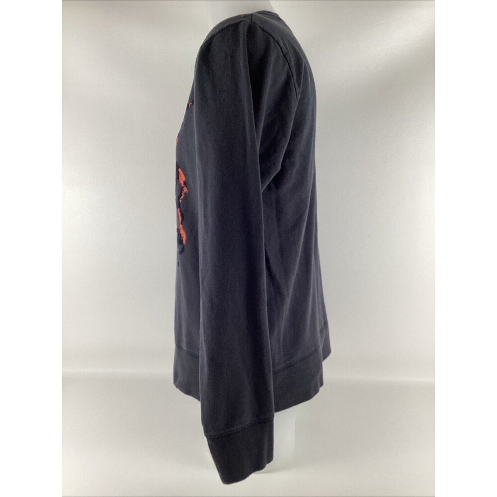 Ben Sherman Mens Pullover Fleece Sweatshirt Dark Blue Large Lg 100% Cotton - Picture 3 of 9